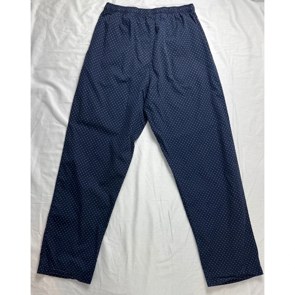 Ralph Lauren Polo Classic Pajama Lounge Pant Navy White Polka Dot SZ S with pony
